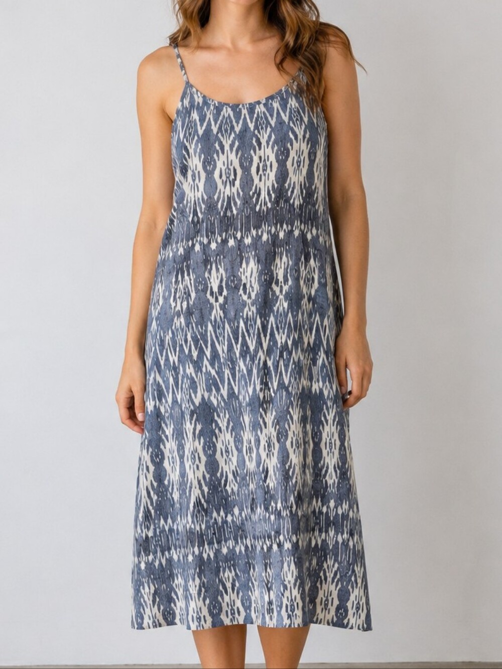 Maiwa Handwoven Cotton Ikat Maxi Dress Size S